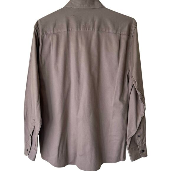 Wrangler Men’s M Comfort Flex Utility Shirt Tan Stretch Cotton Workwear Western - Picture 10 of 11